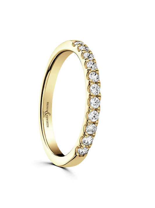 Diamond Set 18ct Yellow Gold Wedding Ring 0.25ct Brilliant Cut
