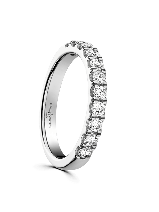 Diamond Set Platinum Wedding Ring 0.50ct Brilliant Cut