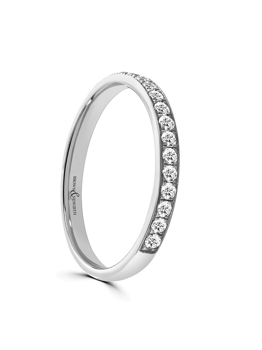 Brown & Newirth Sweetheart 0.25ct Brilliant Cut Diamond Wedding Ring in Platinum