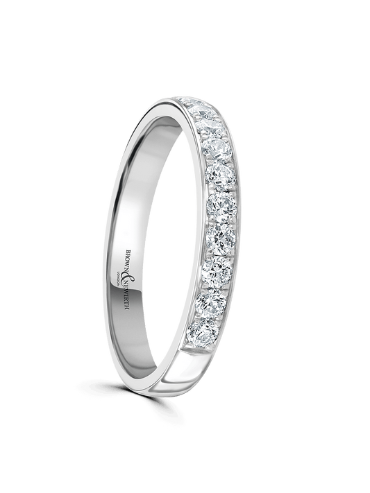 Diamond Half Eternity Ring 0.33ct Brilliant Cut in Platinum