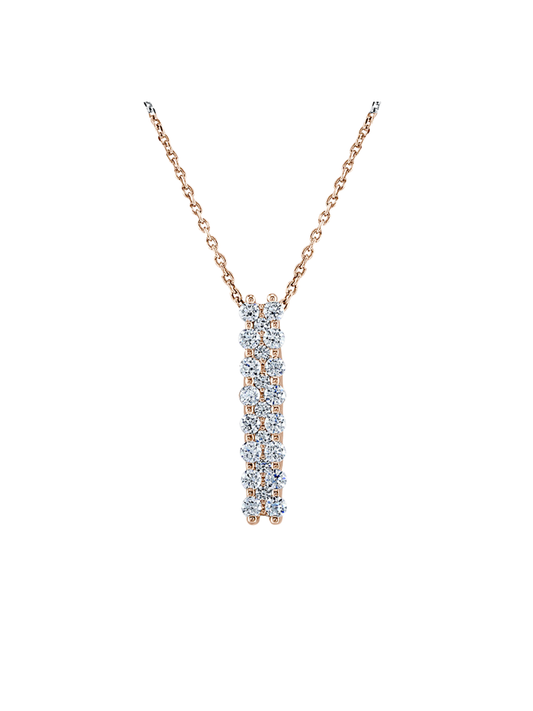 Lab Grown Diamond Drop Pendant with 0.60ct of Round Brilliant Diamonds in 9ct Rose Gold