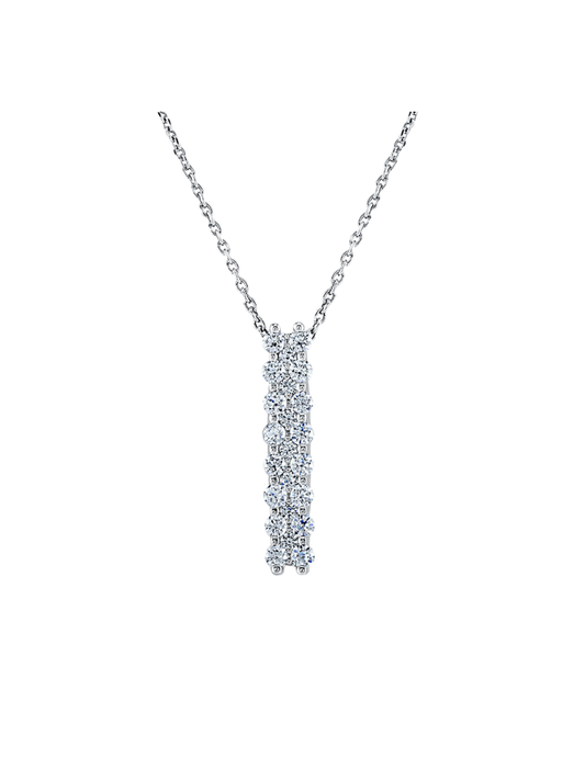 Lab Grown Diamond Drop Pendant with 0.60ct of Round Brilliant Diamonds in 9ct White Gold