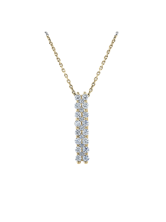 Lab Grown Diamond Drop Pendant with 0.60ct of Round Brilliant Diamonds in 9ct Yellow Gold