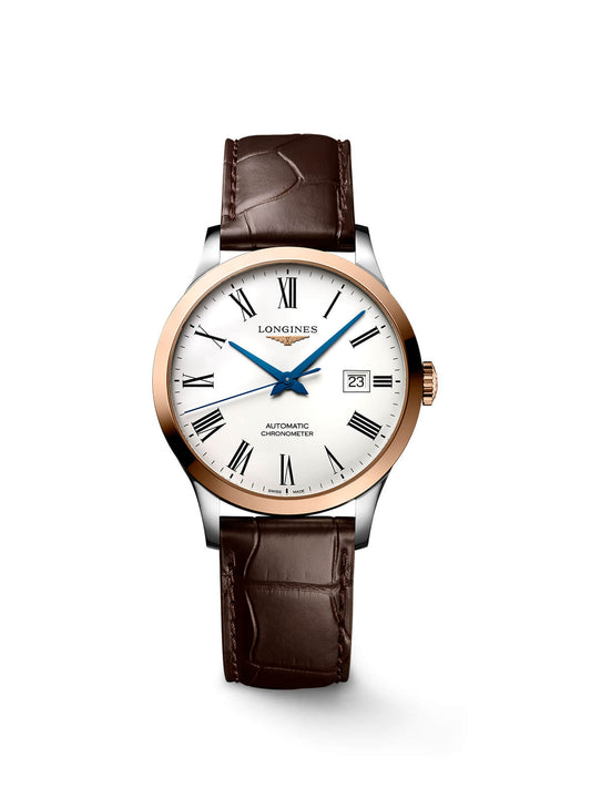 Ex-Display Longines Record Collection 30mm with Brown Leather Strap & White Dial