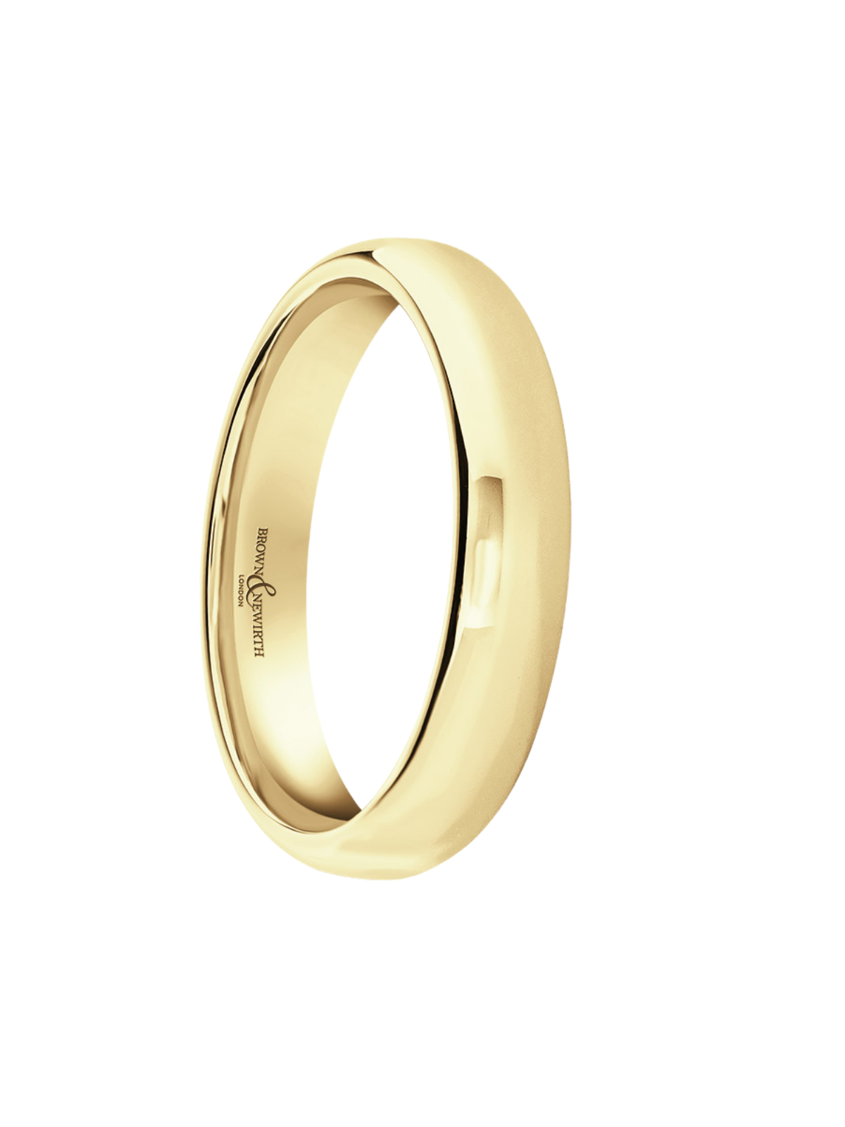 4mm 9ct Yellow Gold Wedding Ring with Lighter Softened Flat Court Profile (Size R-Z+)