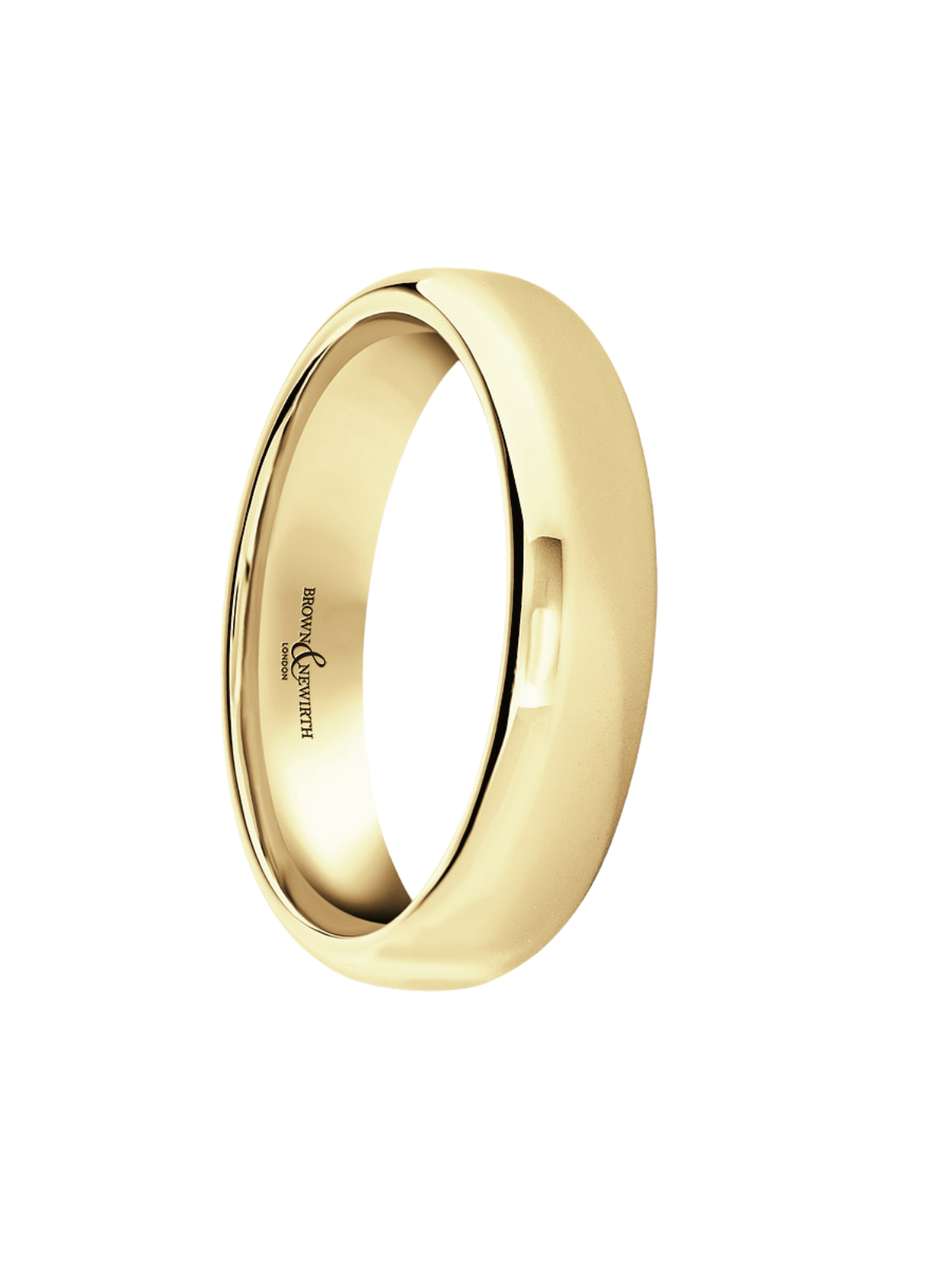 5mm 9ct Yellow Gold Wedding Ring with Lighter Softened Flat Court Profile (Size R-Z+)