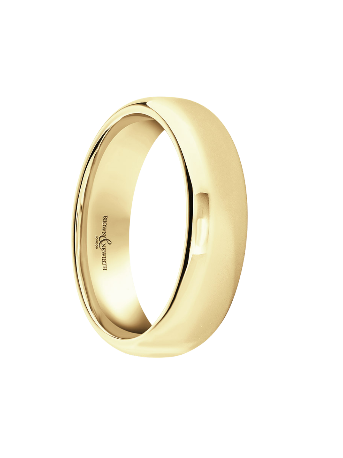 6mm 9ct Yellow Gold Wedding Ring with Lighter Softened Flat Court Profile (Size R-Z+)