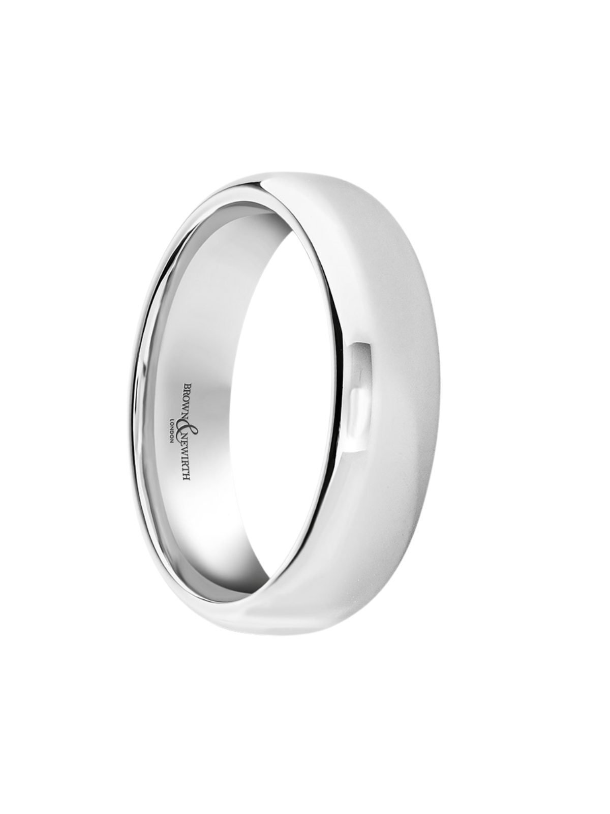 6mm Platinum Wedding Ring with Lighter Softened Flat Court Profile (Size R-Z+)