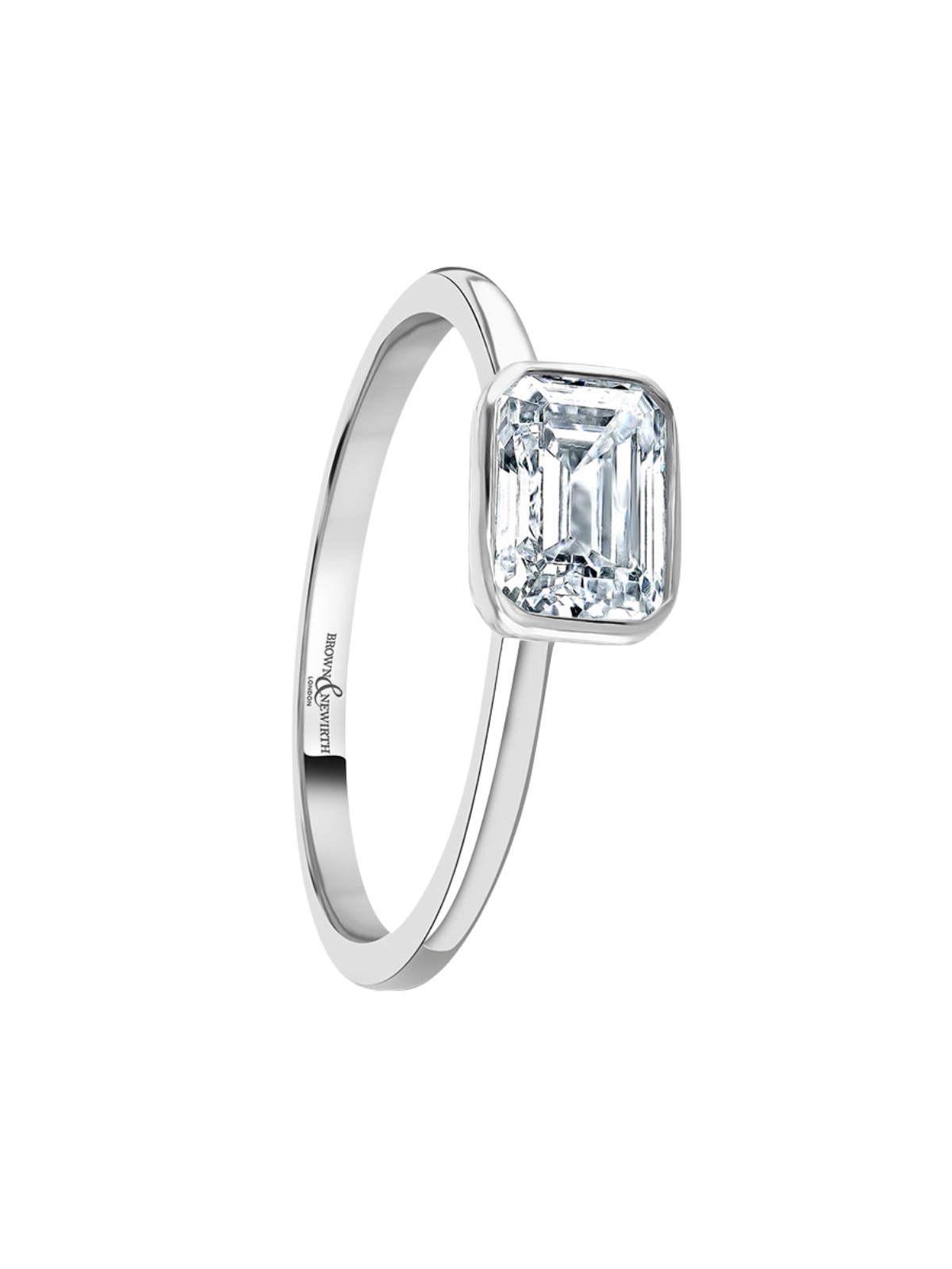 Lab Grown Diamond Solitaire Ring with 1.50ct Emerald Cut Diamond in Platinum