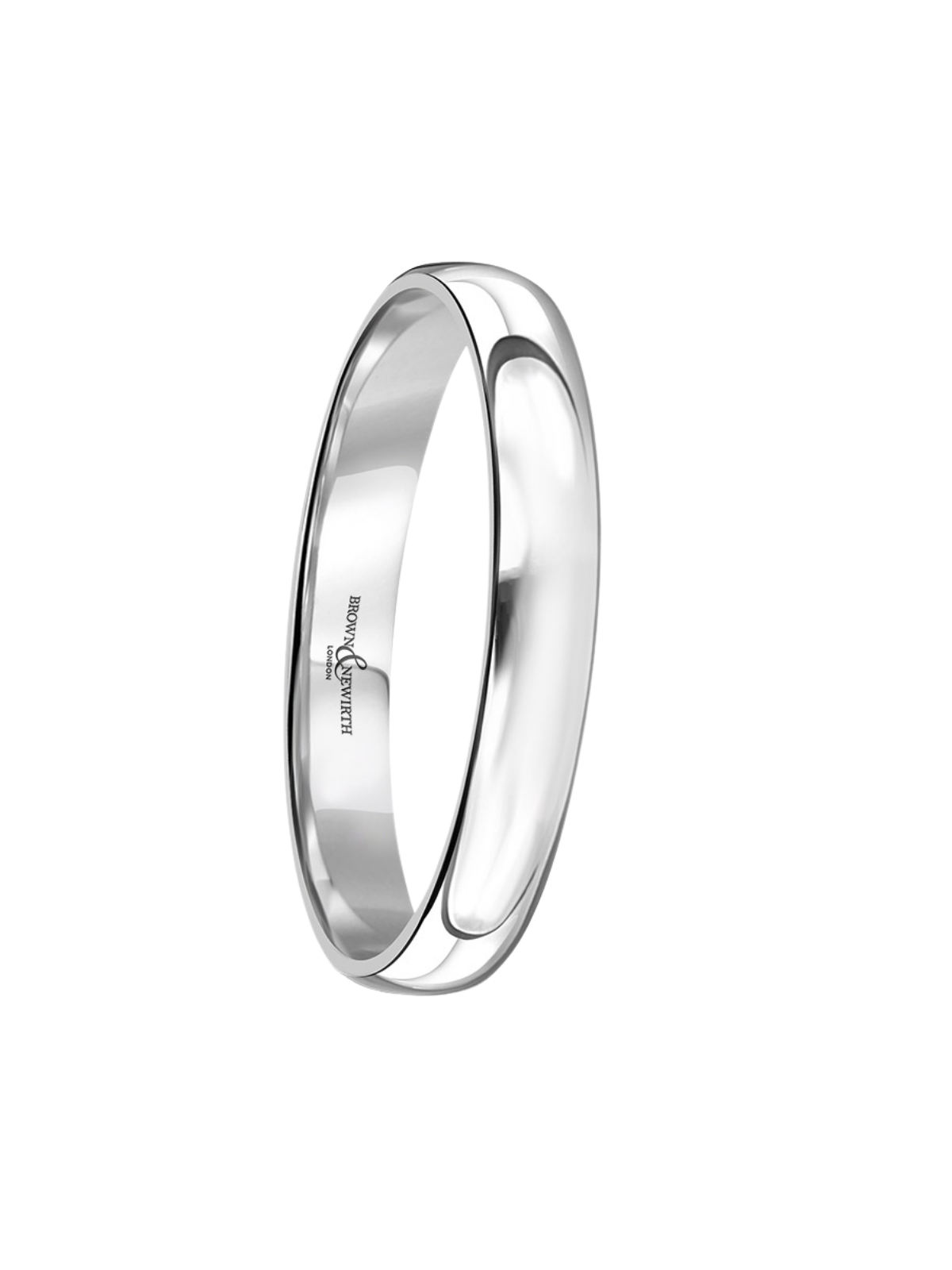 2.5mm Platinum Wedding Ring with Lightweight Court Profile (Size A-Q)