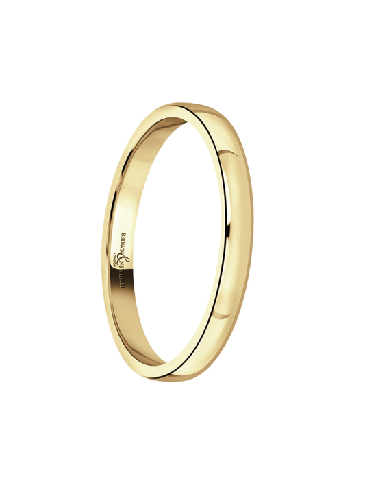 2mm 9ct Yellow Gold Wedding Ring with Medium Modern Court Profile (Size A-Q)