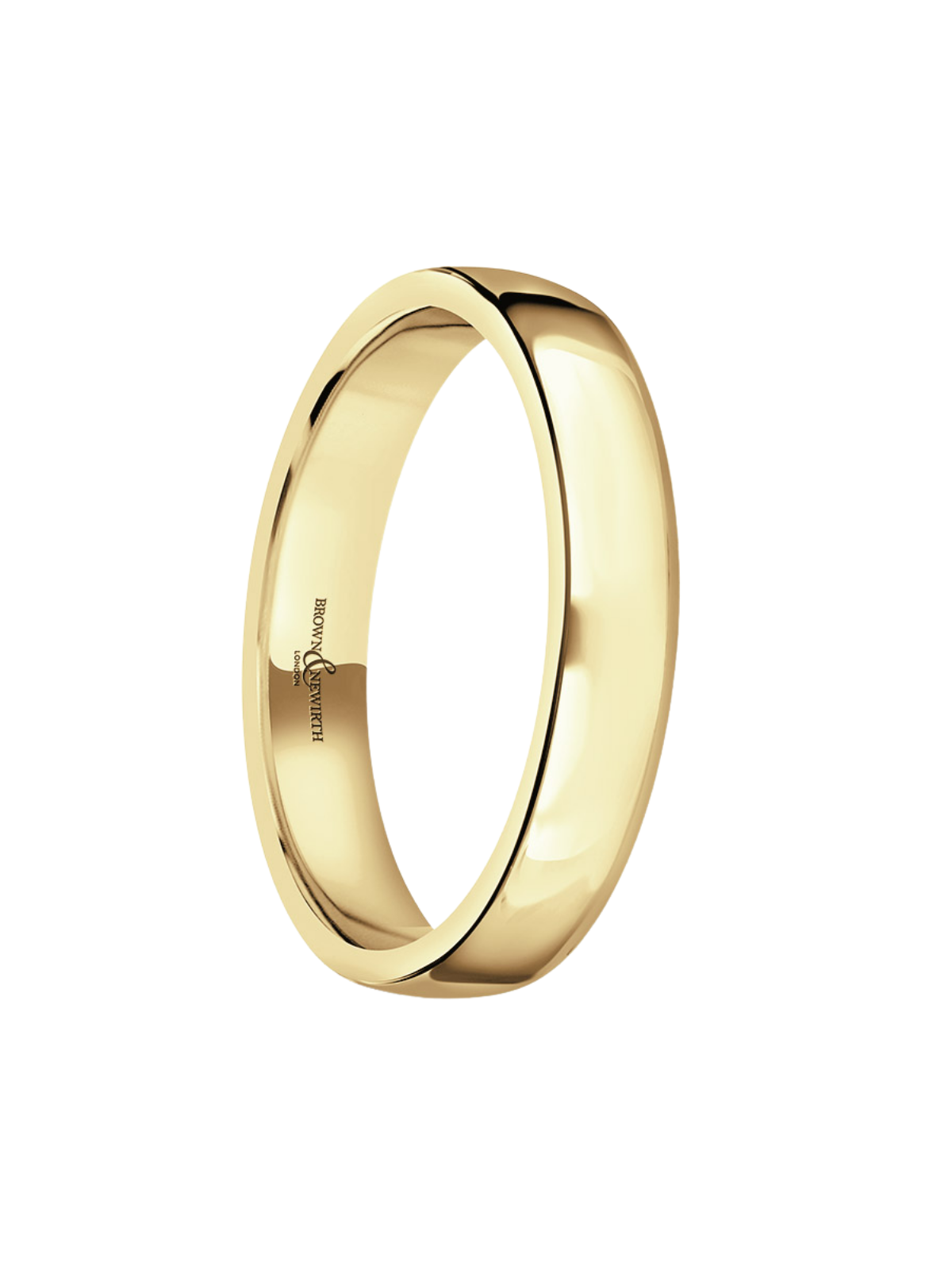 3.5mm 9ct Yellow Gold Wedding Ring with Lighter Low Domed Court Profile (Size A-Q)