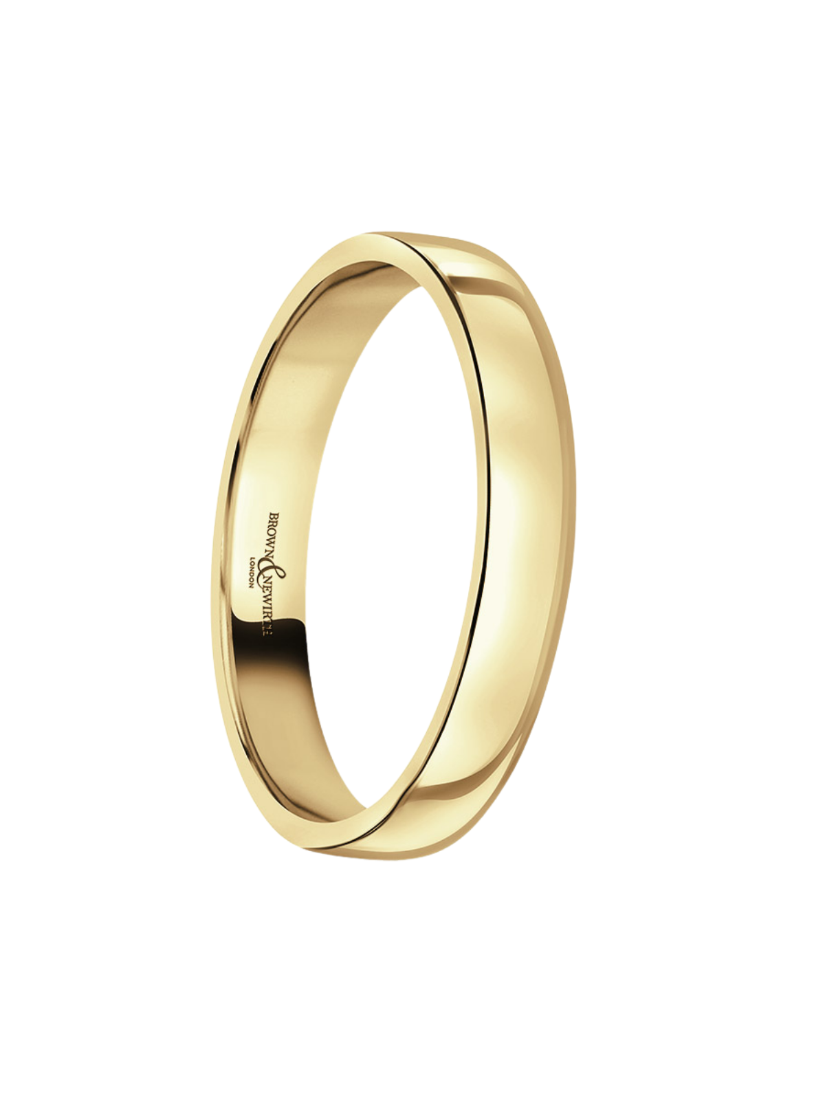 3mm 9ct Yellow Gold Wedding Ring with Lighter Low Domed Court Profile (Size A-Q)