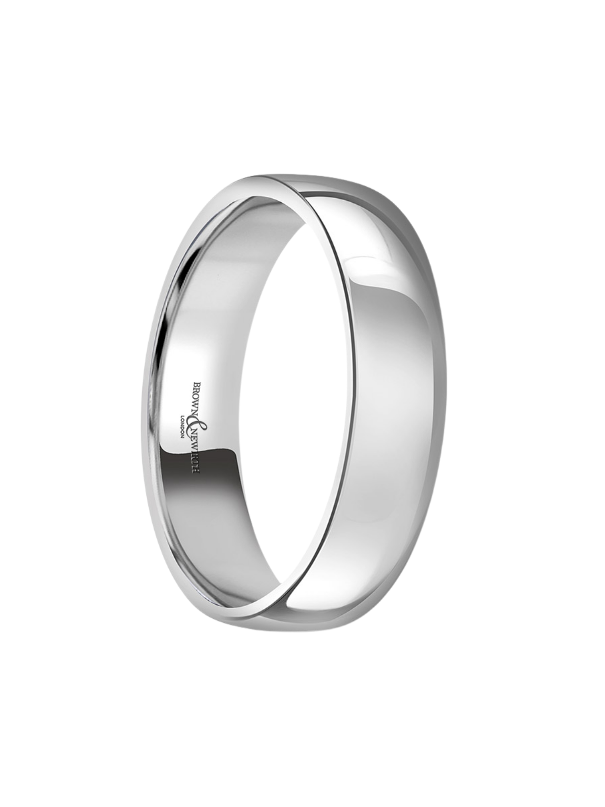5mm Platinum Wedding Ring with Lighter Low Domed Court Profile (Size R-Z+)