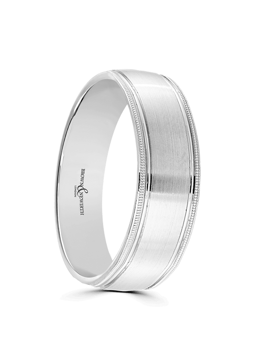 5mm Platinum Patterned Wedding Ring