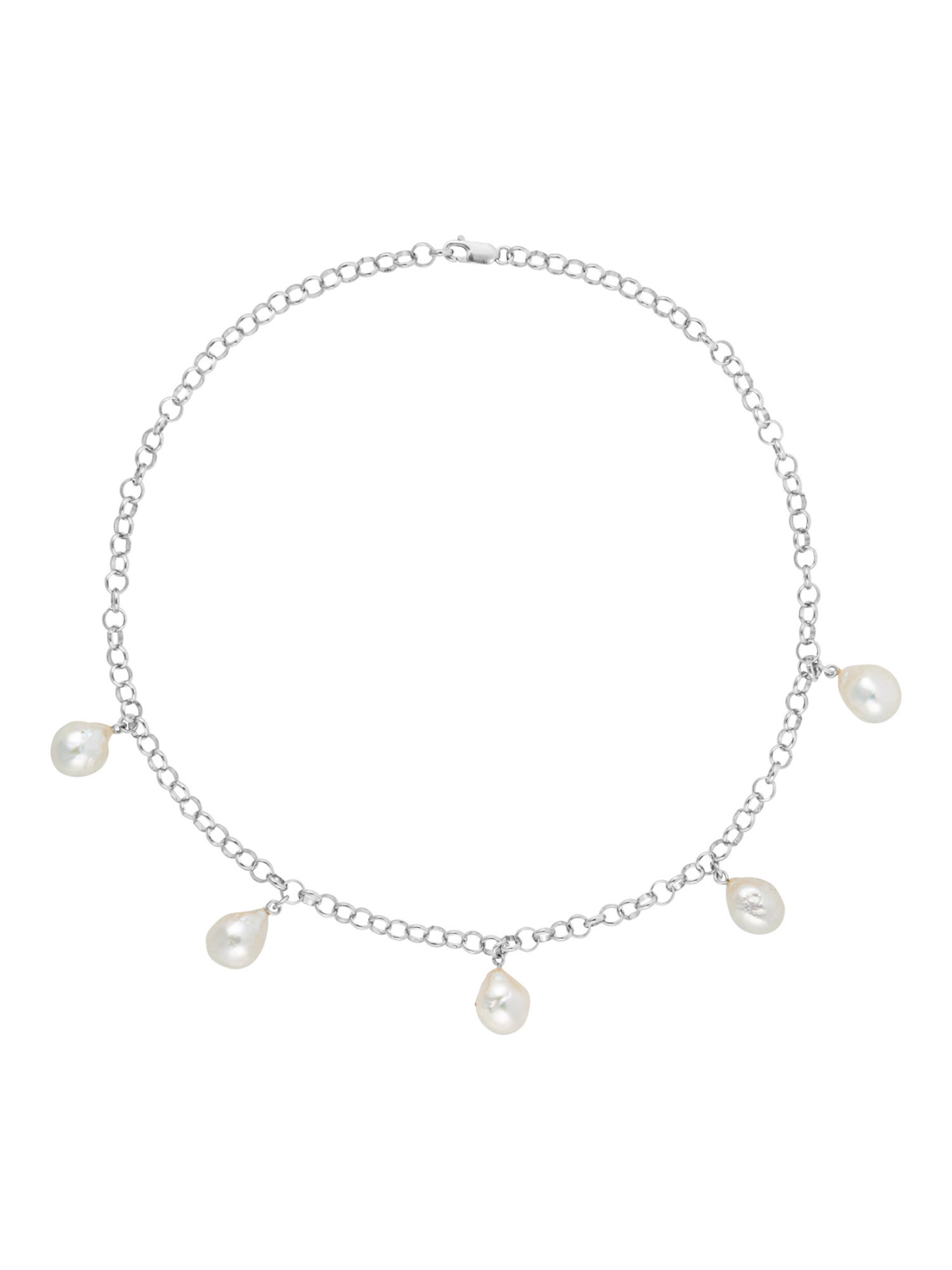 Ora Pearls Aelia Baroque Pearl Necklace - Silver NAEL5BQSS