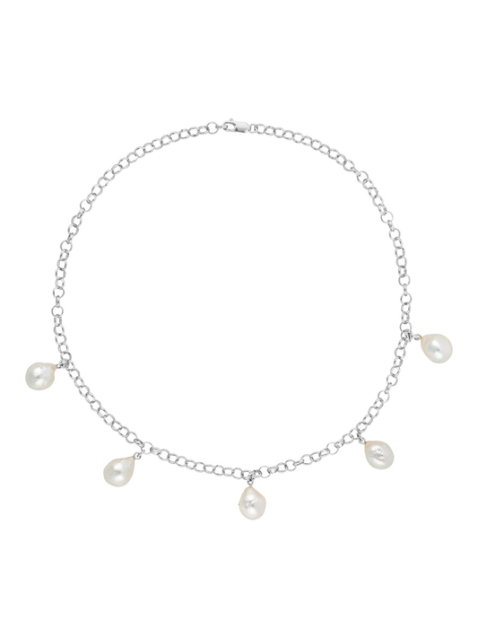 Ora Pearls Aelia Baroque Pearl Necklace - Silver NAEL5BQSS