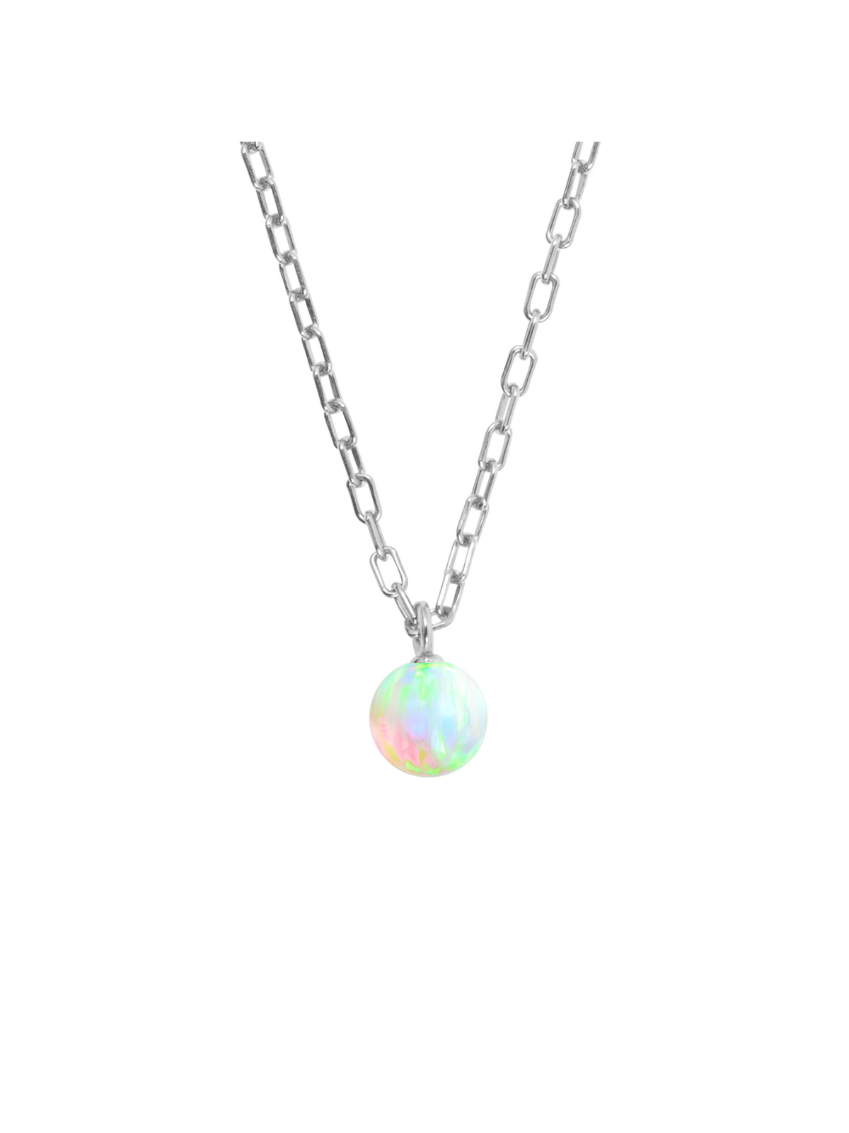Ora Pearls Orbia Sea Opal Necklace - Silver NCSQSEA8SS