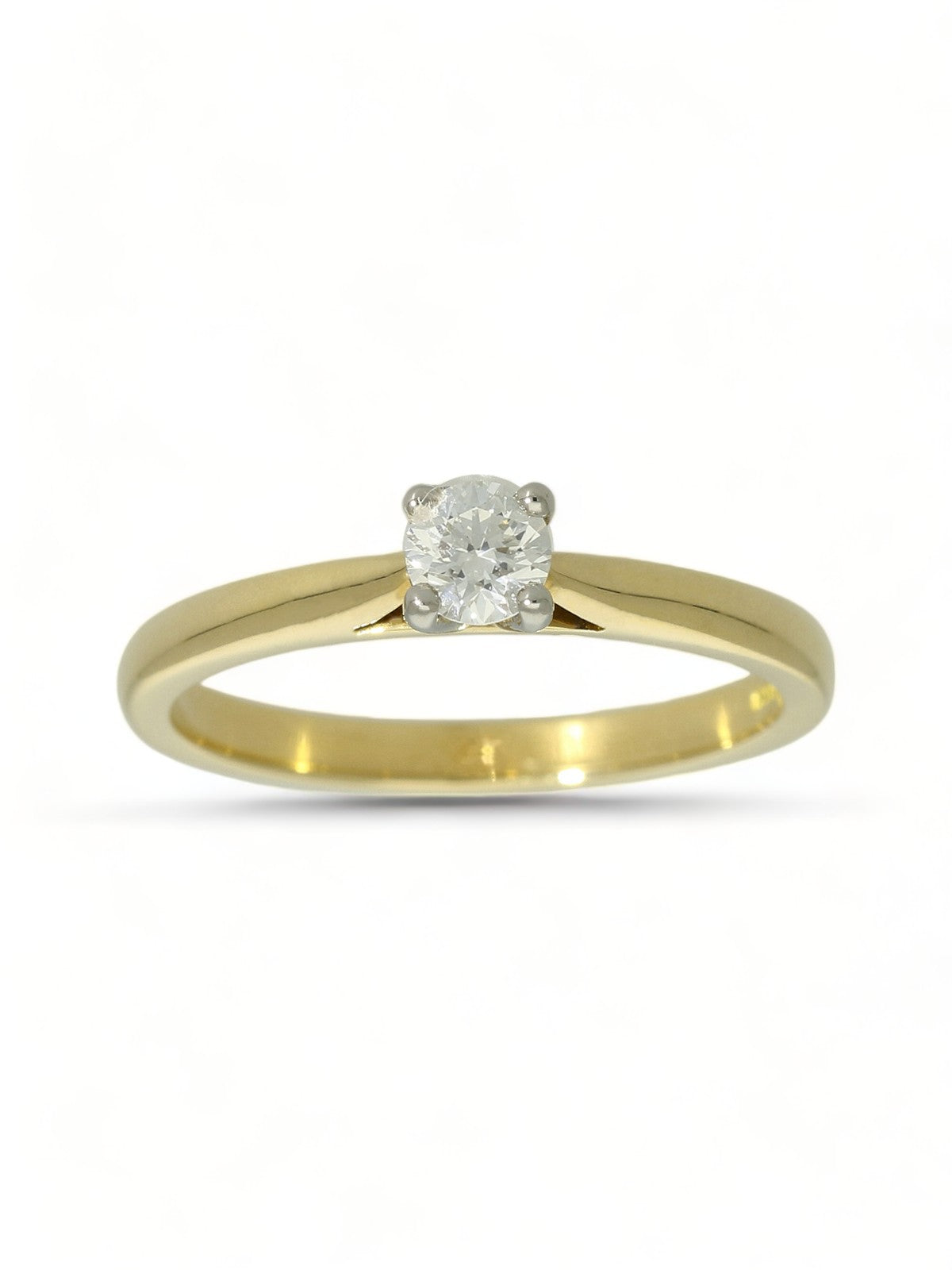 Diamond Solitaire Engagement Ring "The Catherine Collection" 0.25ct Round Brilliant Cut in 18ct Yellow Gold & Platinum