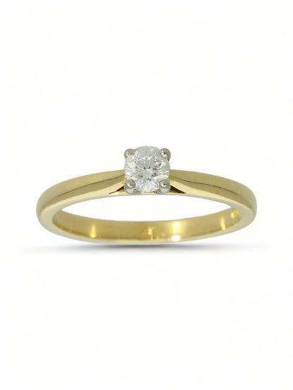 Diamond Solitaire Engagement Ring "The Catherine Collection" 0.25ct Round Brilliant Cut in 18ct Yellow Gold & Platinum