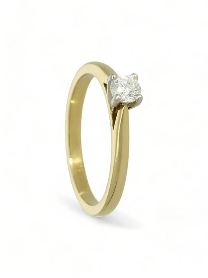 Diamond Solitaire Engagement Ring "The Catherine Collection" 0.25ct Round Brilliant Cut in 18ct Yellow Gold & Platinum