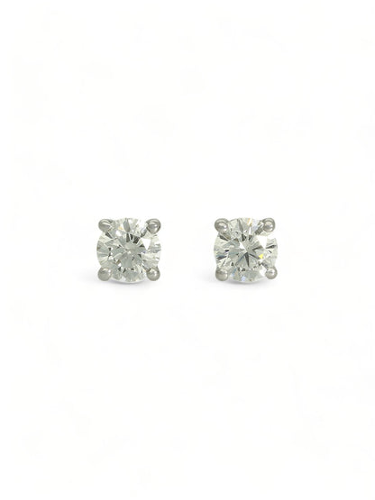 Diamond Solitaire Stud Earrings "The Catherine Collection" 0.60ct Round Brilliant Cut in 18ct White Gold
