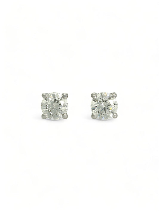 Diamond Solitaire Stud Earrings "The Catherine Collection" 0.60ct Round Brilliant Cut in 18ct White Gold