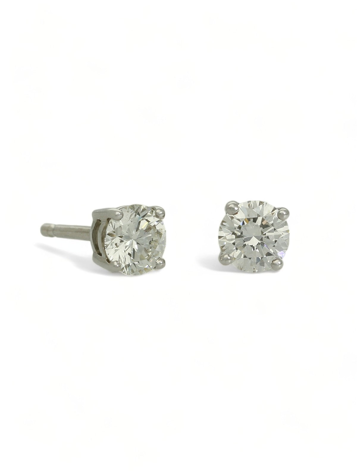 Diamond Solitaire Stud Earrings "The Catherine Collection" 1.00ct Round Brilliant Cut in 18ct White Gold