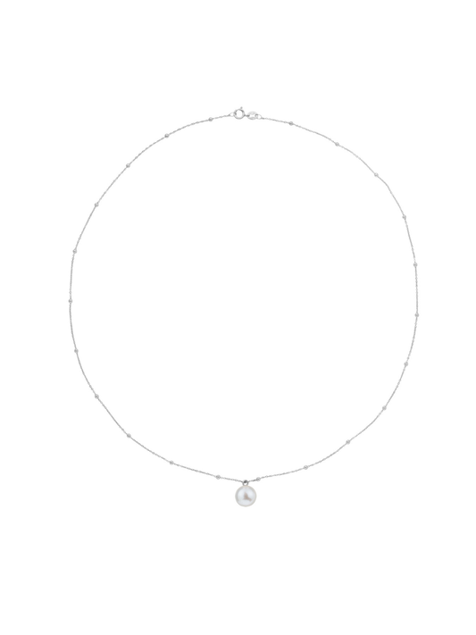 Ora Pearls Sphera Pearl Beaded Chain Necklace - Silver NFCBWMSS