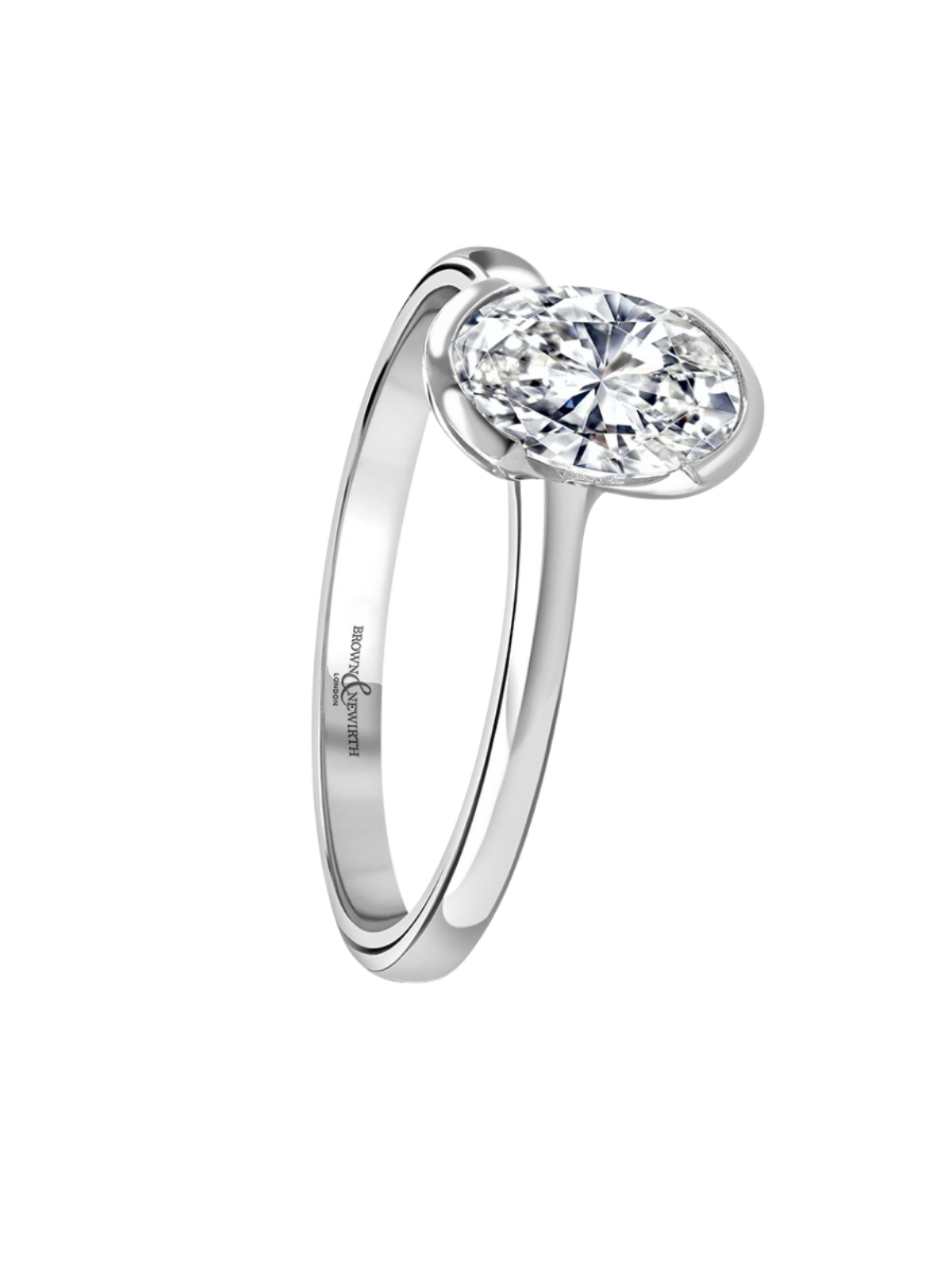 Lab Grown Diamond Solitaire Ring with 1.00ct Oval Cut Diamond in Platinum