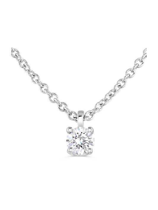 Diamond Round Brilliant 0.25ct Solitaire Pendant in 9ct White Gold