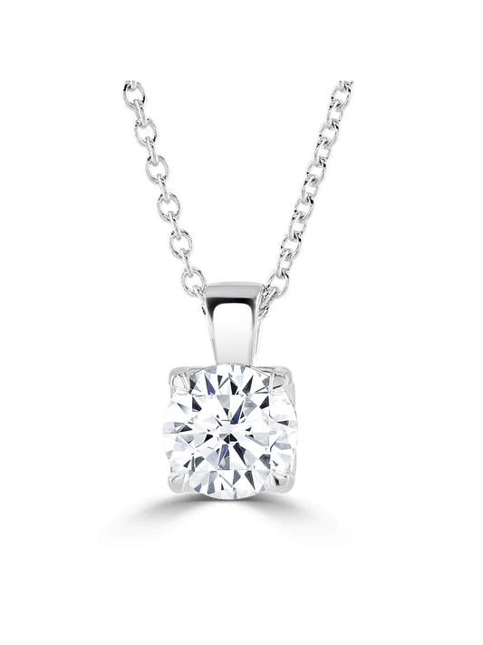Lab Grown Diamond Solitaire Pendant 1.00ct Brilliant Cut in Platinum
