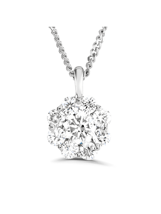 Diamond Cluster Pendant "The Bella Collection" 0.50ct in 9ct White Gold