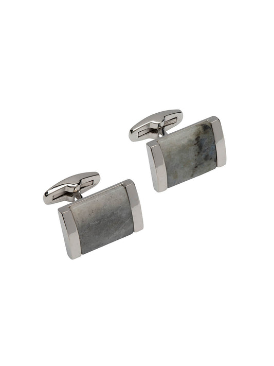 Unique & Co. Steel Cufflinks with Labradorite Inlay