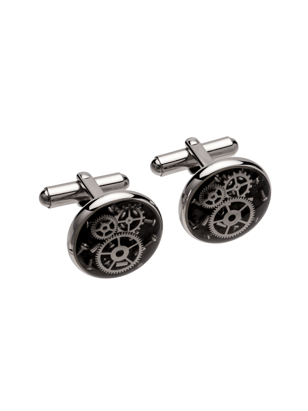 Unique & Co. Steel and Carbon Fibre Cog Cufflinks