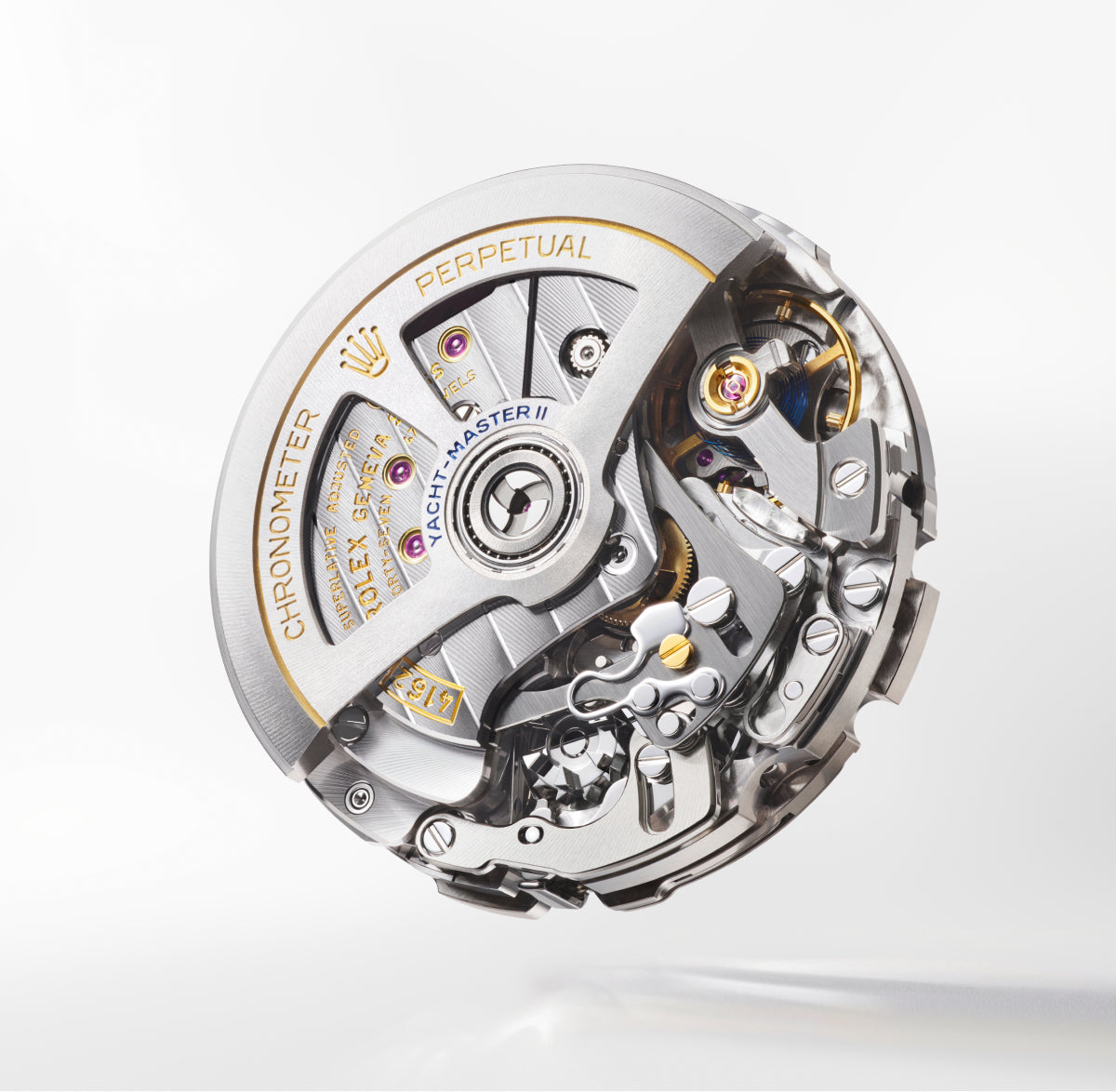 Rolex movement on a light background.