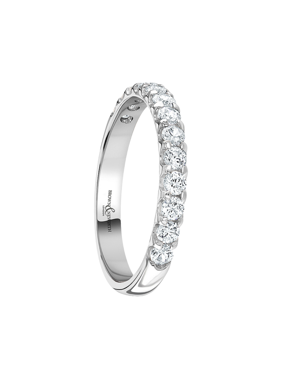 Lab Grown Diamond Half Eternity Ring with 0.50ct of Round Brilliant Diamonds in Platinum