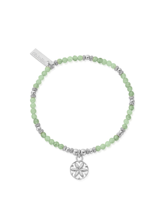 ChloBo Flower Mandala Aventurine Bracelet in Silver SBAFR3404