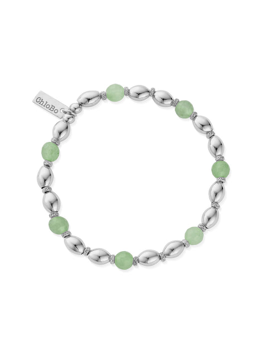 ChloBo Good Fortune Aventurine Bracelet in Silver SBAFRO