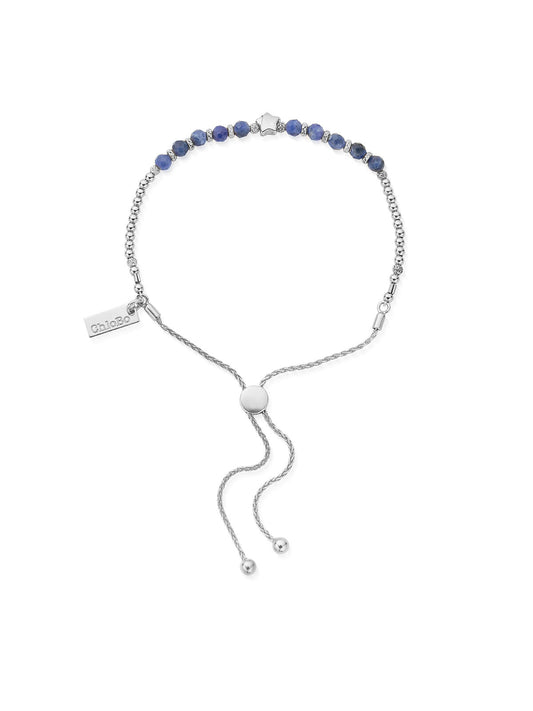 ChloBo Midnight Star Sodalite Adjustable Bracelet in Silver SBASFB