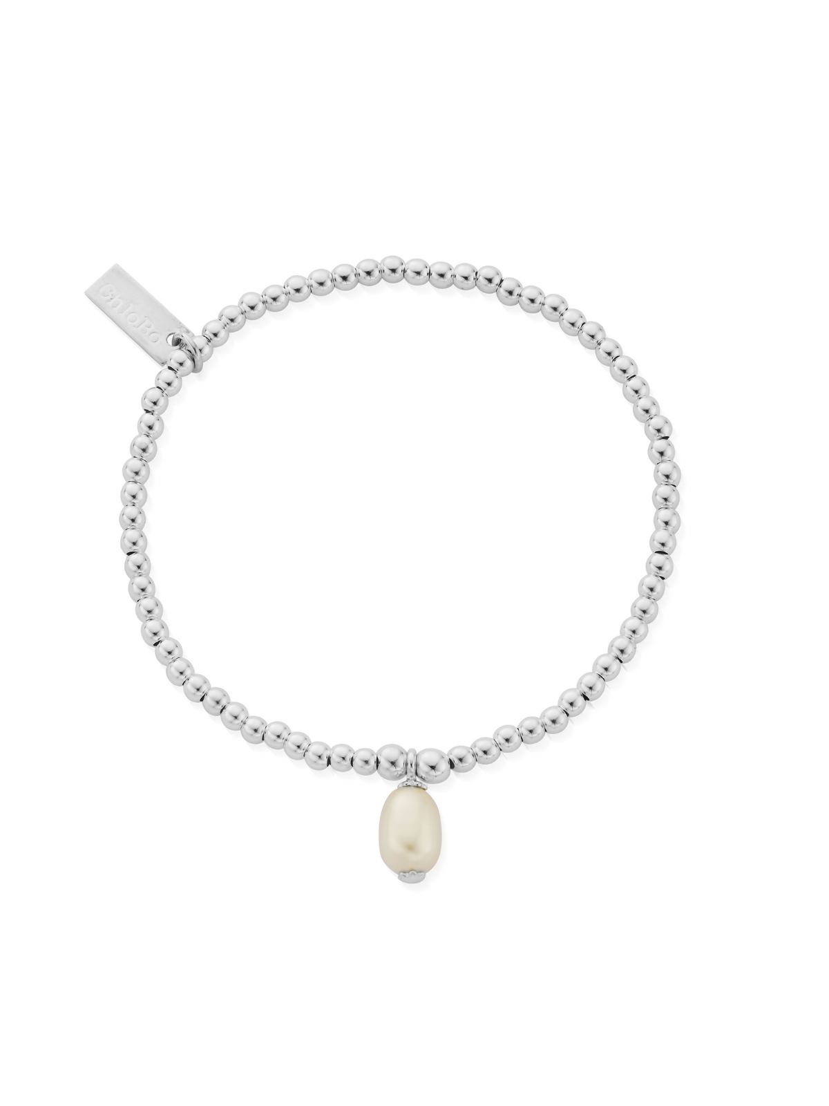 ChloBo Cute Charm Pearl Drop Bracelet in Silver