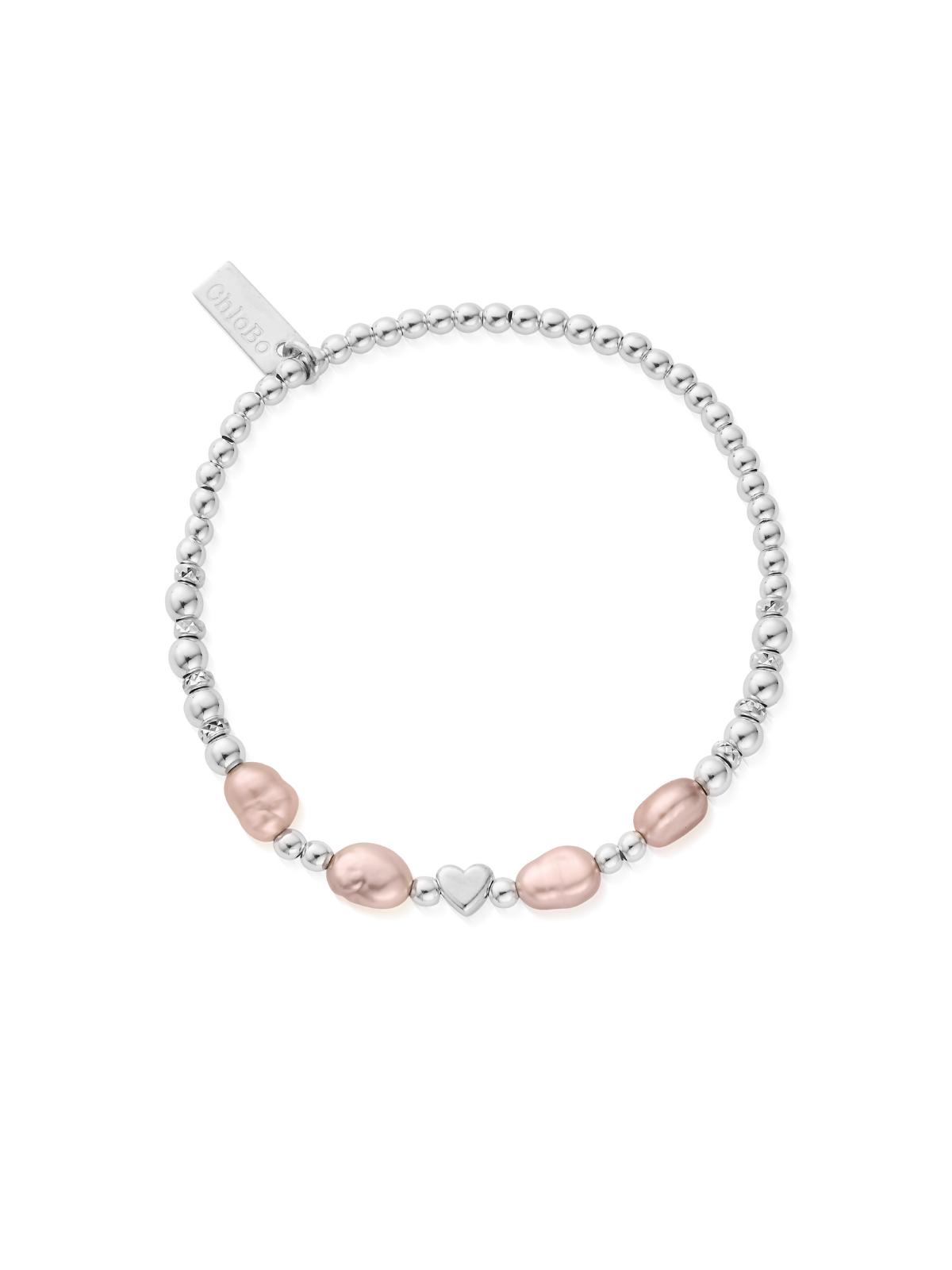 ChloBo With Love Pink Pearl Bracelet in Silver