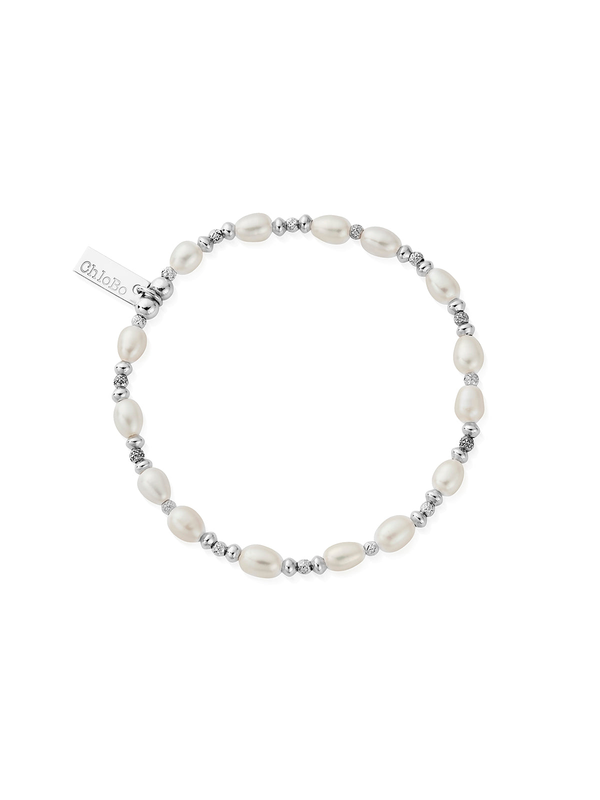 ChloBo Sparkle Pearl Bracelet in Silver SBSPFB