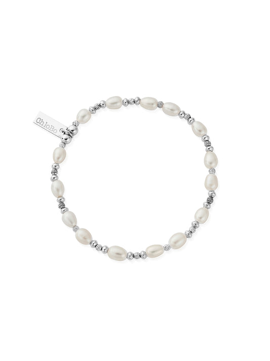ChloBo Sparkle Pearl Bracelet in Silver SBSPFB