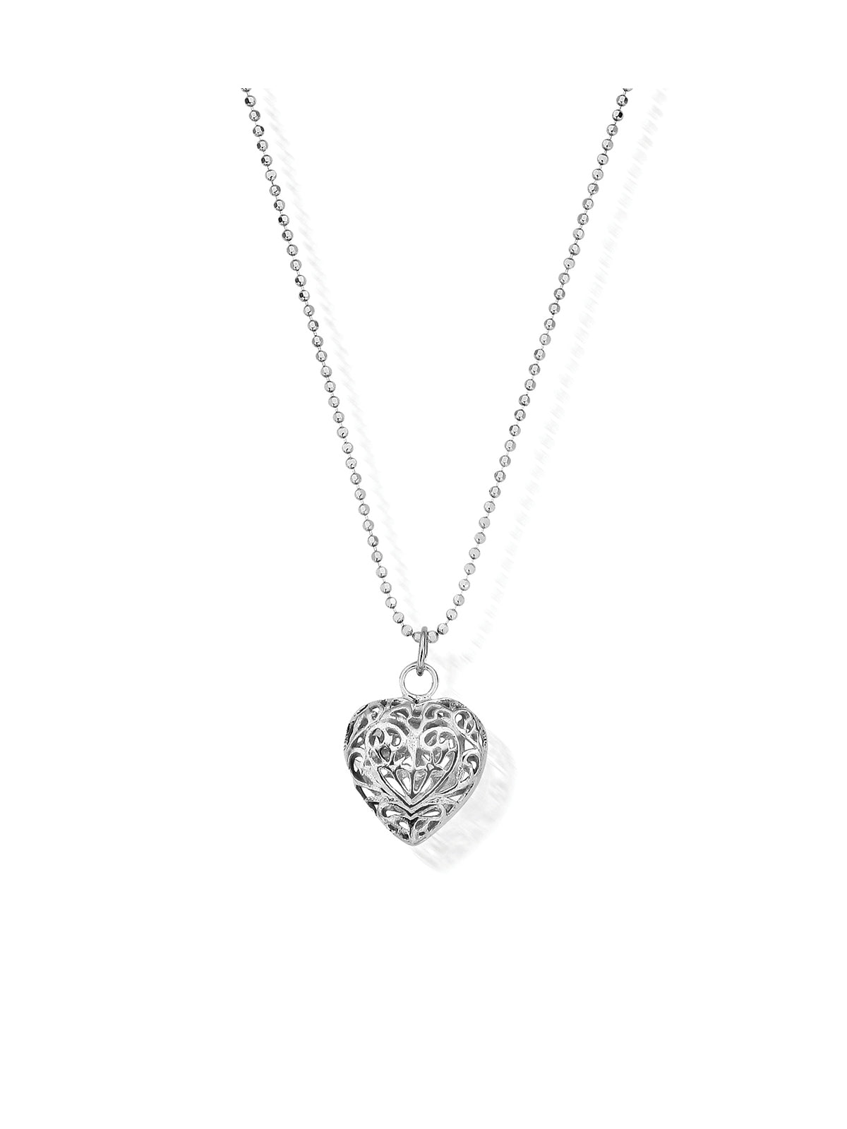 ChloBo Diamond Cut Chain with Filigree Heart Pendant in Silver SCDC1050