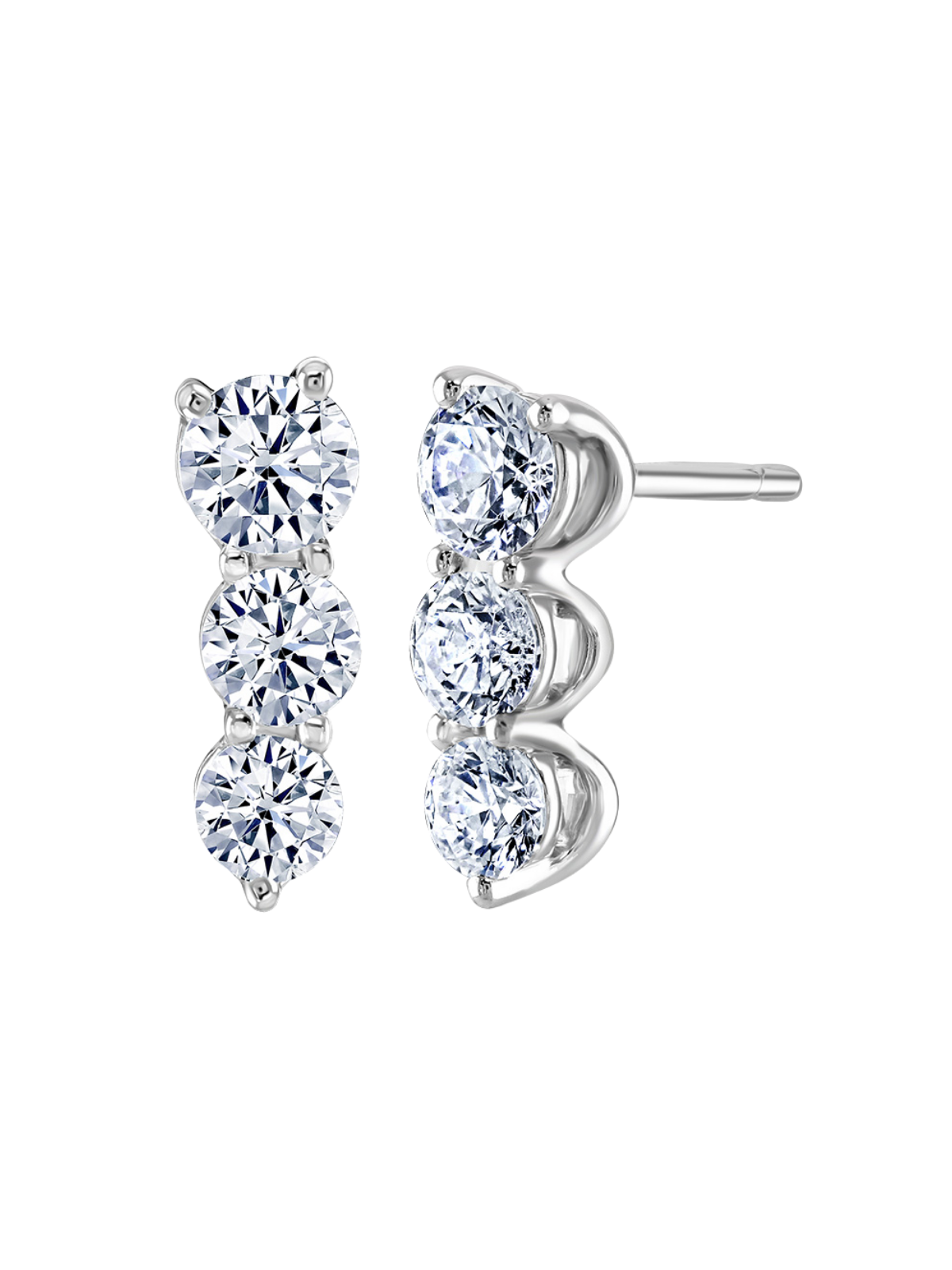Lab Grown Diamond Drop Earrings with 1.50ct of Round Brilliant Diamonds in 9ct White Gold