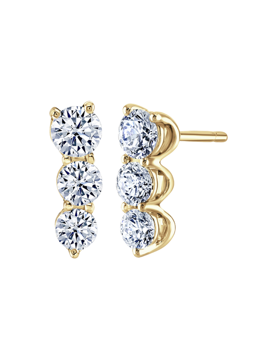 Lab Grown Diamond Drop Earrings with 1.50ct of Round Brilliant Diamonds in 9ct Yellow Gold