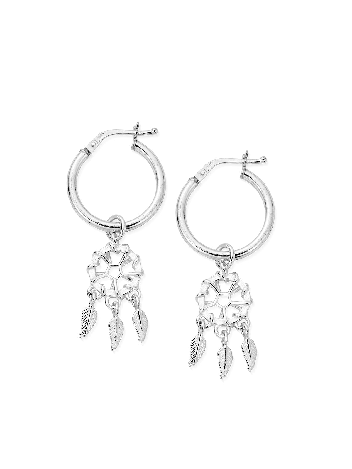 ChloBo Dream Catcher Hoop Earrings in Silver SEH3290