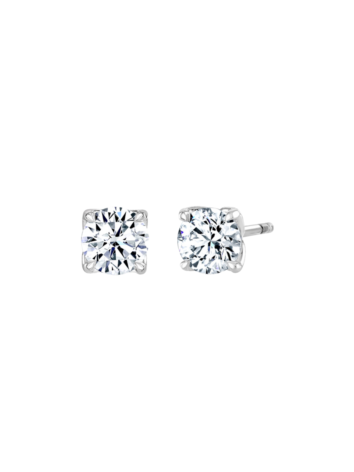 Lab Grown Diamond Solitaire Stud Earrings with 0.30ct of Round Brilliant Diamonds in 9ct White Gold