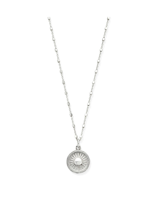 ChloBo Delicate Cube Chain Sun Catcher Necklace in Silver SNDC3198